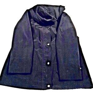 London Fog Women’s Black Hooded Rain Jacket Coat Lightweight Size Large